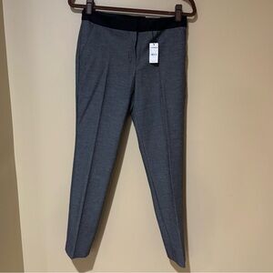 Express Columnist Charcoal Ankle Pants with Black Waistband
